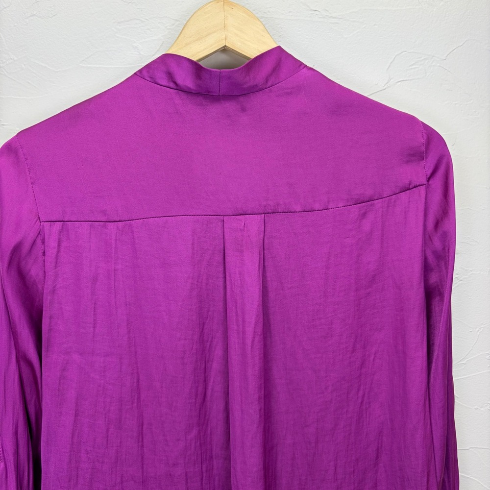 Torrid Womens Magenta Purple Surplice Draped V-Neck Blouse Silky Sexy 00 L - Picture 8 of 13